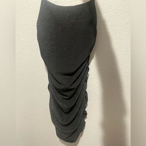 skin tight black sparkly dress